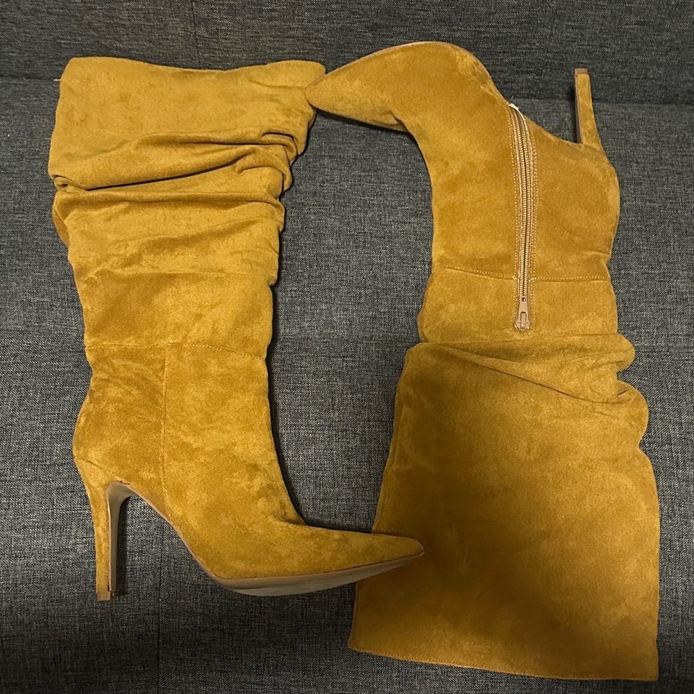 Journee Collection Mustard Heeled Boots